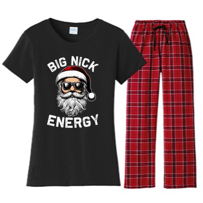 Big Nick Energy Funny Inappropriate Christmas Santa Face Women's Flannel Pajama Set