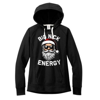 Big Nick Energy Funny Inappropriate Christmas Santa Face Women's Fleece Hoodie