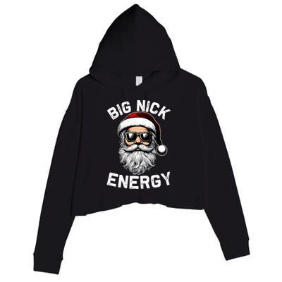 Big Nick Energy Funny Inappropriate Christmas Santa Face Crop Fleece Hoodie