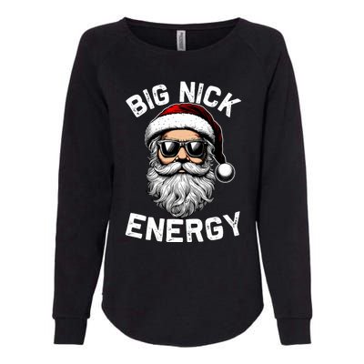 Big Nick Energy Funny Inappropriate Christmas Santa Face Womens California Wash Sweatshirt