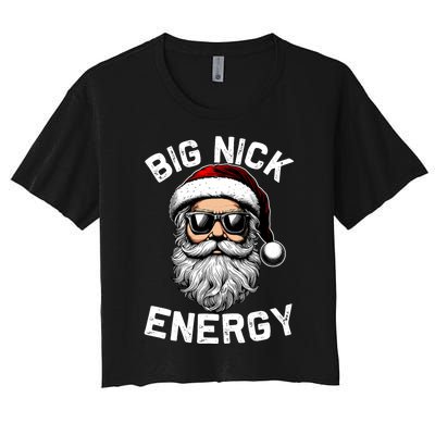 Big Nick Energy Funny Inappropriate Christmas Santa Face Women's Crop Top Tee