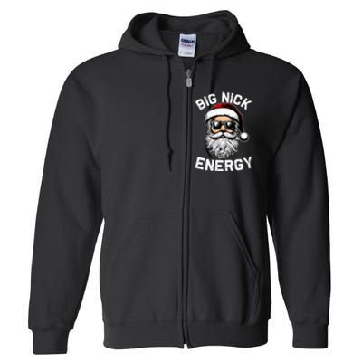 Big Nick Energy Funny Inappropriate Christmas Santa Face Full Zip Hoodie