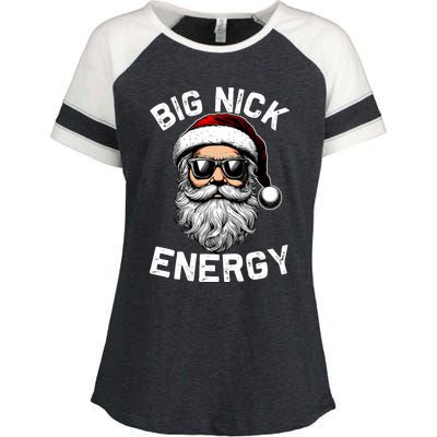 Big Nick Energy Funny Inappropriate Christmas Santa Face Enza Ladies Jersey Colorblock Tee