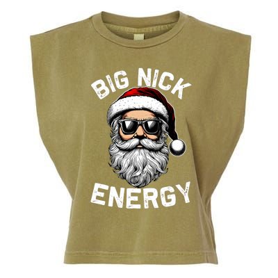 Big Nick Energy Funny Inappropriate Christmas Santa Face Garment-Dyed Women's Muscle Tee