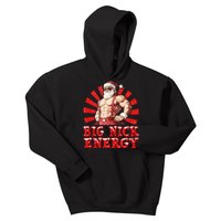 Big Nick Energy Funny Santa Christmas Vintage Kids Hoodie