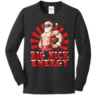 Big Nick Energy Funny Santa Christmas Vintage Kids Long Sleeve Shirt