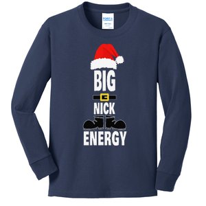 Big Nick Energy Santa Hat Belts And Boots Funny Christmas Kids Long Sleeve Shirt