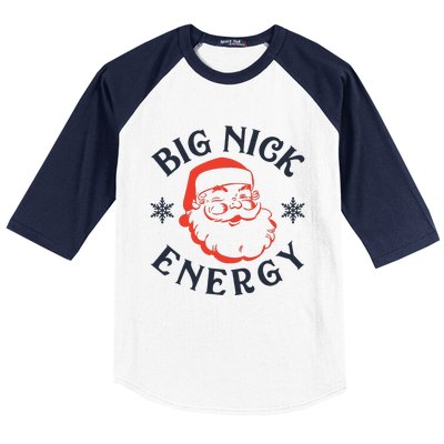 Big Nick Energy Holiday Xmas Christmas Santa Claus Pajama Baseball Sleeve Shirt