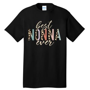 Best Nonna Ever Gifts Leopard Print Mothers Day Tall T-Shirt