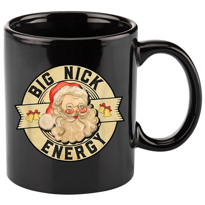 Big Nick Energy Retro Stamped Logo 11oz C Handle Ceramic Mug