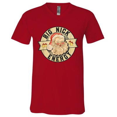 Big Nick Energy Retro Stamped Logo V-Neck T-Shirt