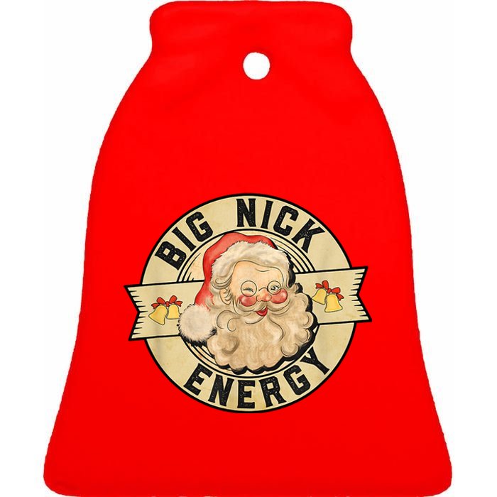 Big Nick Energy Retro Stamped Logo Ceramic Bell Ornament