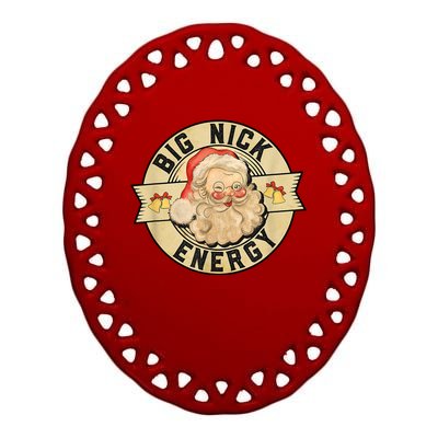 Big Nick Energy Retro Stamped Logo Ceramic Oval Ornament