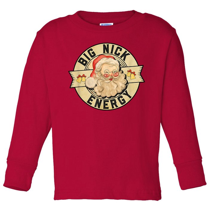 Big Nick Energy Retro Stamped Logo Toddler Long Sleeve Shirt