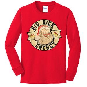 Big Nick Energy Retro Stamped Logo Kids Long Sleeve Shirt