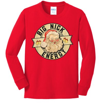 Big Nick Energy Retro Stamped Logo Kids Long Sleeve Shirt