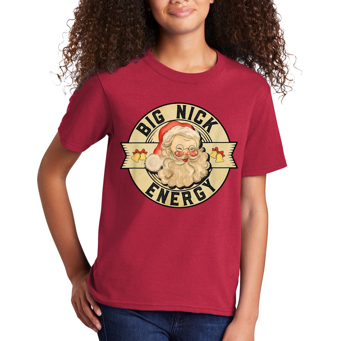 Big Nick Energy Retro Stamped Logo Kids T-Shirt