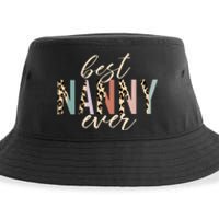 Best Nanny Ever Gifts Leopard Print Mothers Day Sustainable Bucket Hat