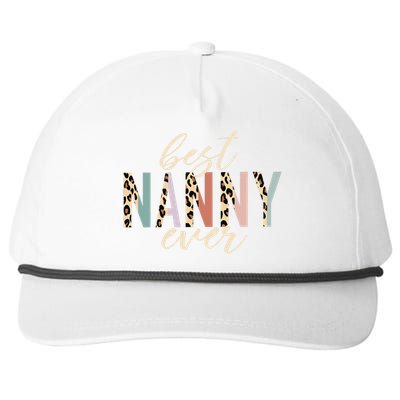 Best Nanny Ever Gifts Leopard Print Mothers Day Snapback Five-Panel Rope Hat