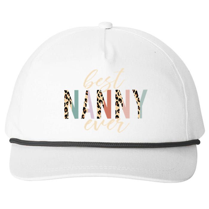 Best Nanny Ever Gifts Leopard Print Mothers Day Snapback Five-Panel Rope Hat