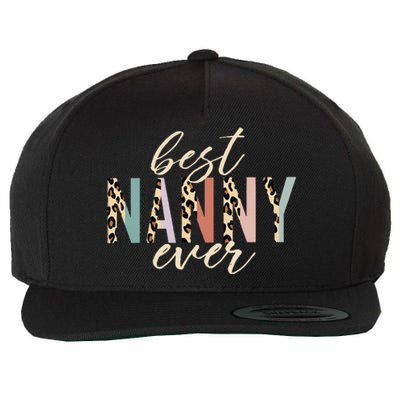 Best Nanny Ever Gifts Leopard Print Mothers Day Wool Snapback Cap