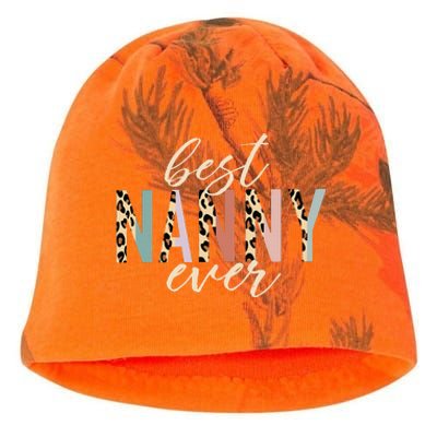 Best Nanny Ever Gifts Leopard Print Mothers Day Kati - Camo Knit Beanie