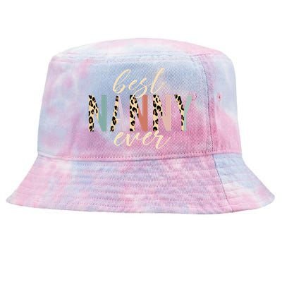 Best Nanny Ever Gifts Leopard Print Mothers Day Tie-Dyed Bucket Hat