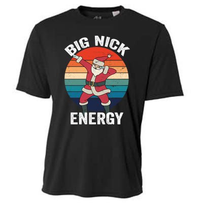 Big Nick Energy Dabbing Santa Christmas Cooling Performance Crew T-Shirt