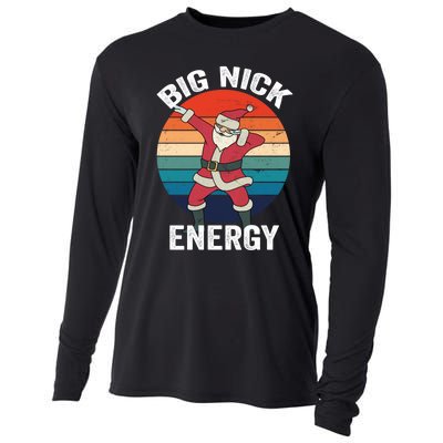 Big Nick Energy Dabbing Santa Christmas Cooling Performance Long Sleeve Crew