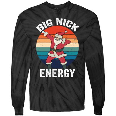 Big Nick Energy Dabbing Santa Christmas Tie-Dye Long Sleeve Shirt