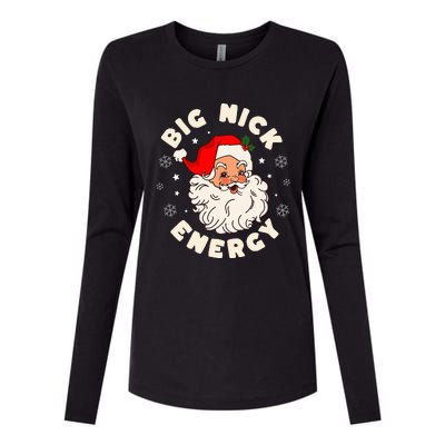 Big Nick Energy Santa Naughty Humor Christmas Womens Cotton Relaxed Long Sleeve T-Shirt