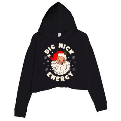 Big Nick Energy Santa Naughty Humor Christmas Crop Fleece Hoodie