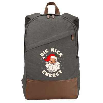 Big Nick Energy Santa Naughty Humor Christmas Cotton Canvas Backpack