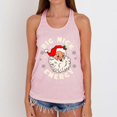 Big Nick Energy Santa Naughty Humor Christmas Women's Knotted Racerback Tank