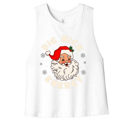 Big Nick Energy Santa Naughty Humor Christmas Women's Racerback Cropped Tank