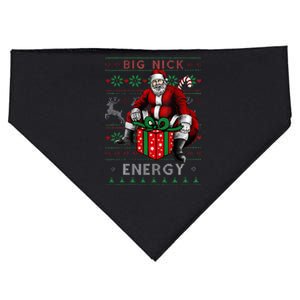 Big Nick Energy Funny Sarcastic Santa Ugly Christmas Sweater  USA-Made Doggie Bandana