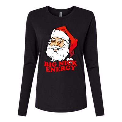 Big Nick Energy Sweatshirt Funny Christmas Santa Claus Womens Cotton Relaxed Long Sleeve T-Shirt