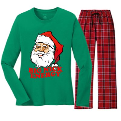 Big Nick Energy Sweatshirt Funny Christmas Santa Claus Women's Long Sleeve Flannel Pajama Set 