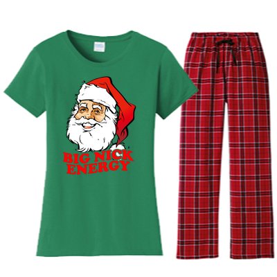 Big Nick Energy Sweatshirt Funny Christmas Santa Claus Women's Flannel Pajama Set