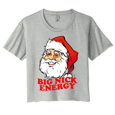 Big Nick Energy Sweatshirt Funny Christmas Santa Claus Women's Crop Top Tee