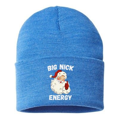 Big Nick Energy Santa Groovy Retro Vintage Sustainable Knit Beanie