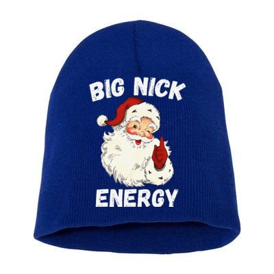 Big Nick Energy Santa Groovy Retro Vintage Short Acrylic Beanie