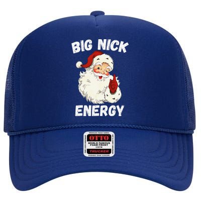 Big Nick Energy Santa Groovy Retro Vintage High Crown Mesh Back Trucker Hat