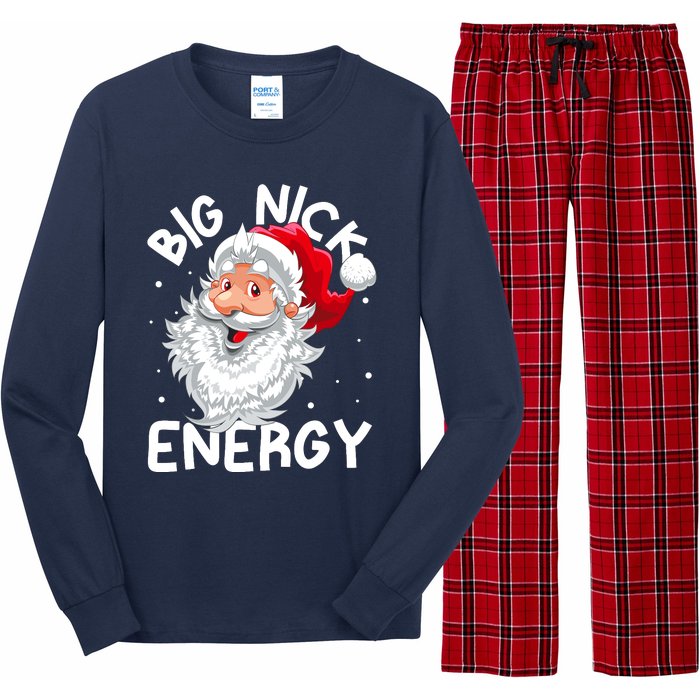 Big Nick Energy Christmas Santa Xmas Funny Meme Long Sleeve Pajama Set