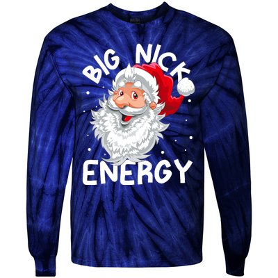 Big Nick Energy Christmas Santa Xmas Funny Meme Tie-Dye Long Sleeve Shirt