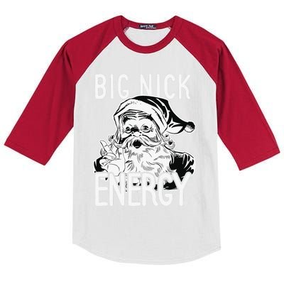 Big Nick Energy - Funny Xmas Santa Claus Saint Nicholas Kids Colorblock Raglan Jersey