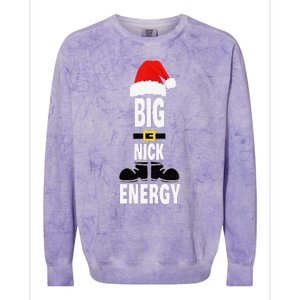 Big Nick Energy Santa Hat Belts And Boots Funny Christmas Colorblast Crewneck Sweatshirt