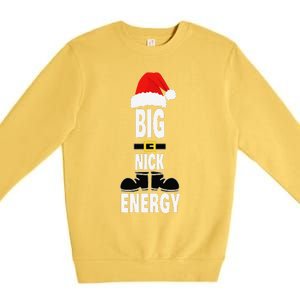 Big Nick Energy Santa Hat Belts And Boots Funny Christmas Premium Crewneck Sweatshirt