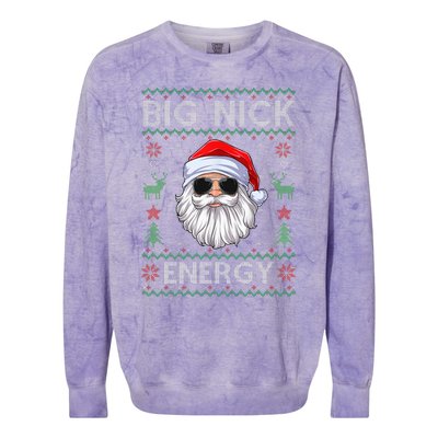 Big Nick Energy Santa Claus Ugly Christmas Sweater Colorblast Crewneck Sweatshirt