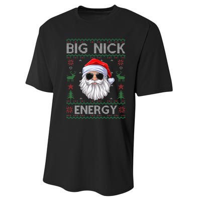 Big Nick Energy Santa Claus Ugly Christmas Sweater Performance Sprint T-Shirt